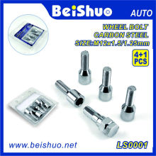 4 + 1PCS de acero endurecido Lug Bolt